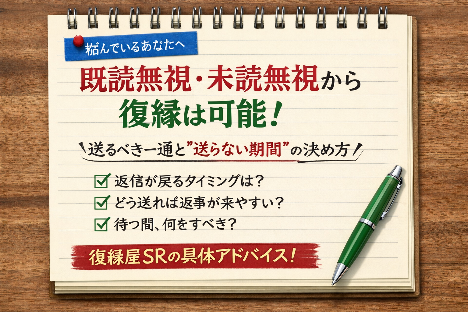 既読無視・未読無視から復縁したい人へ｜送るべき一通と“送らない期間”の決め方